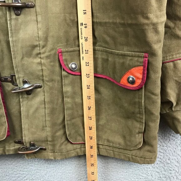 STARTER VINTAGAE‎ 90's Aztec Hood Rugged Forrest Green Thick Jacket Small - Picture 10 of 16